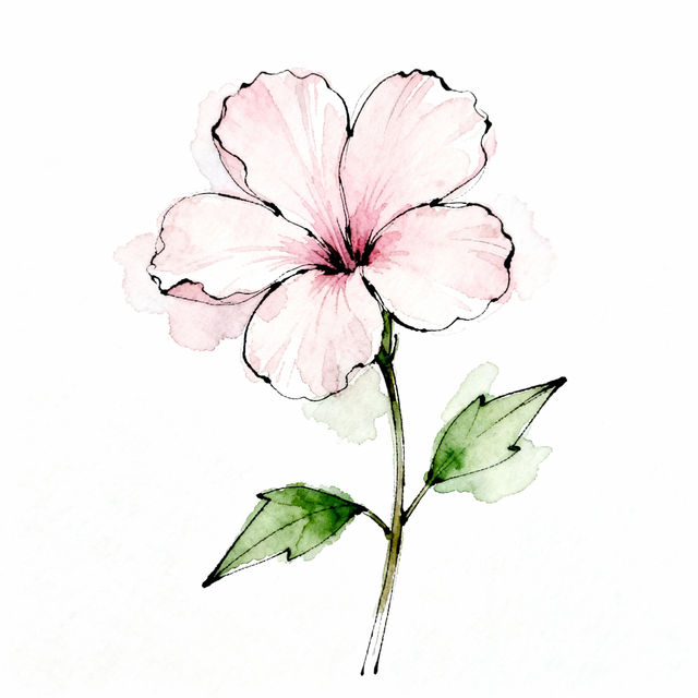Simple Hibiscus Drawing gallery