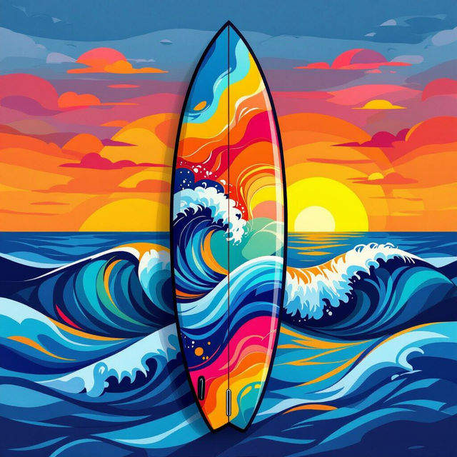 Surfboard Art - Made With AI gallery