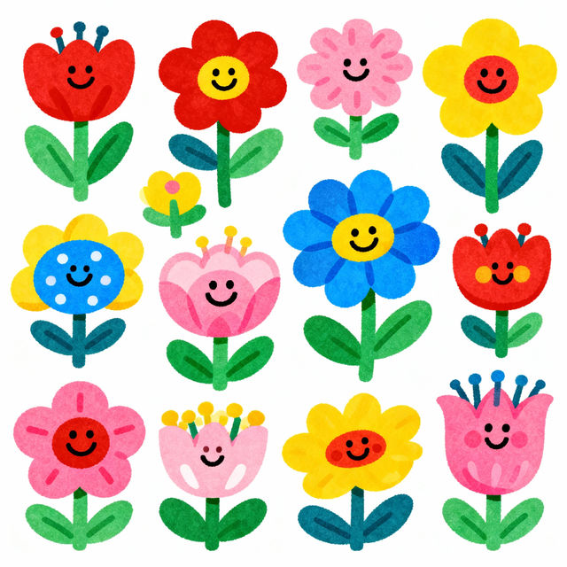 Cartoon Flowers Drawings - Made With AI gallery
