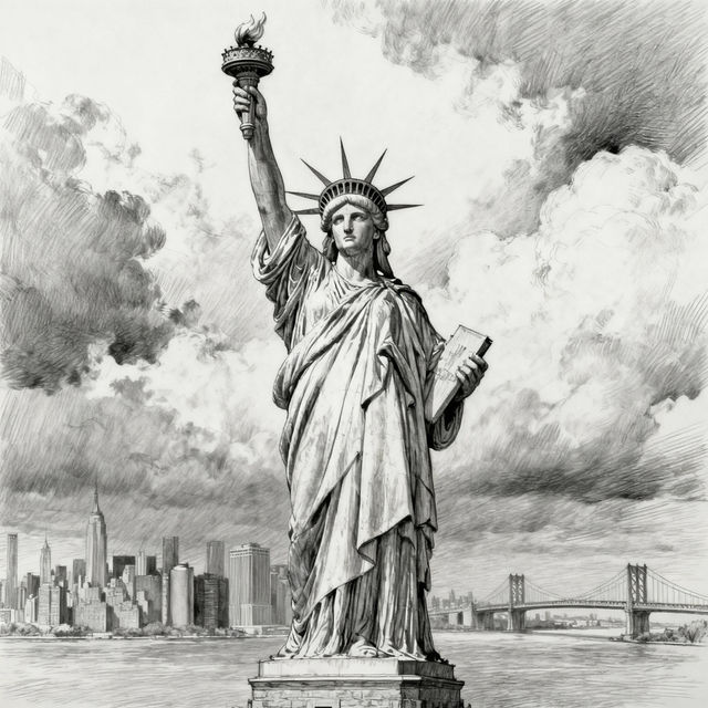 Drawing Of The Statue Of Liberty gallery