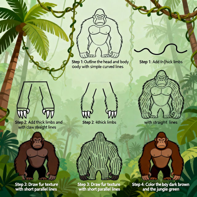 King Kong Drawing Easy - AI Art gallery