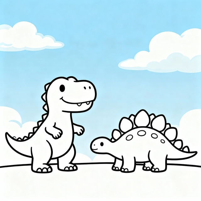 Easy Dinosaur Drawings for Kids gallery