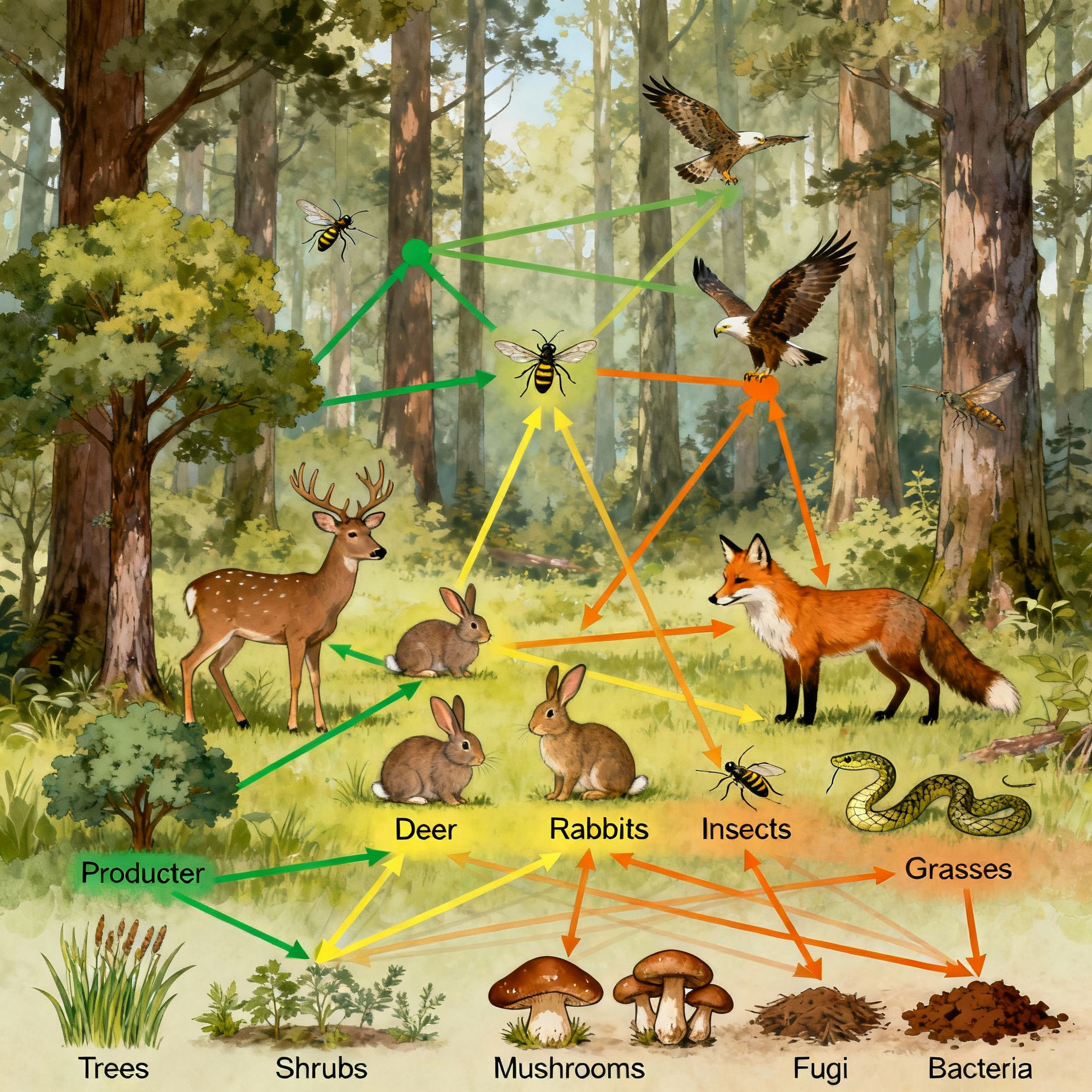 AI Food Web Drawings | Create And Explore