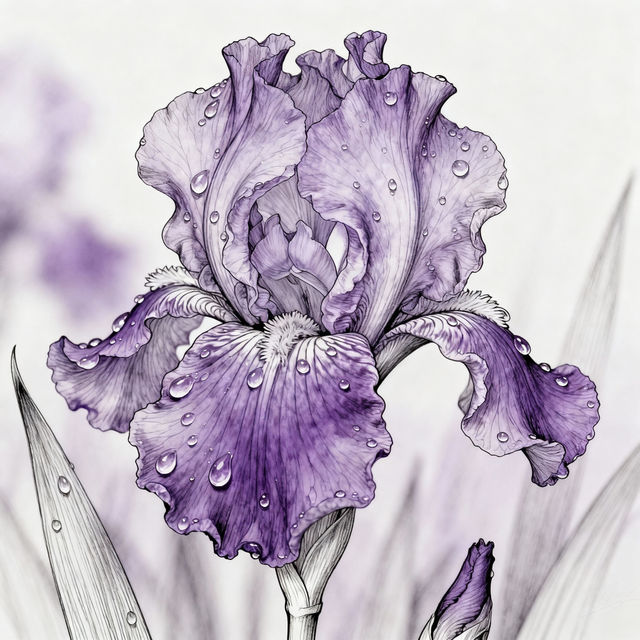 Iris Flower Drawings - AI Generated gallery