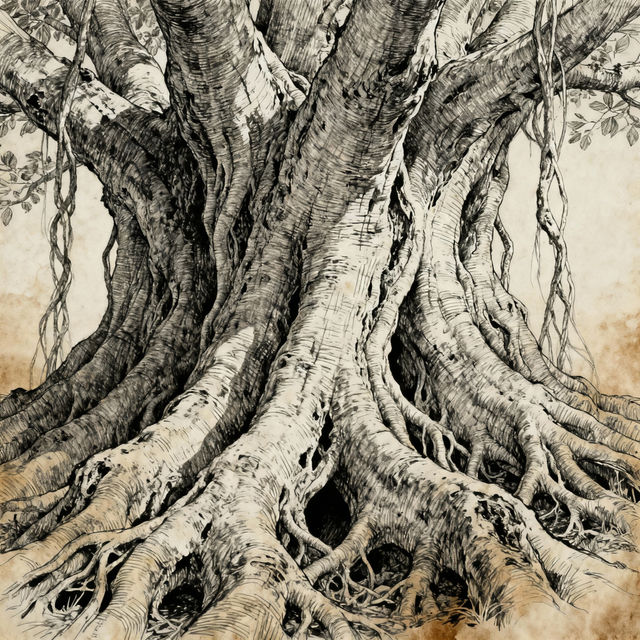 Roots Drawing - AI Generated Art gallery