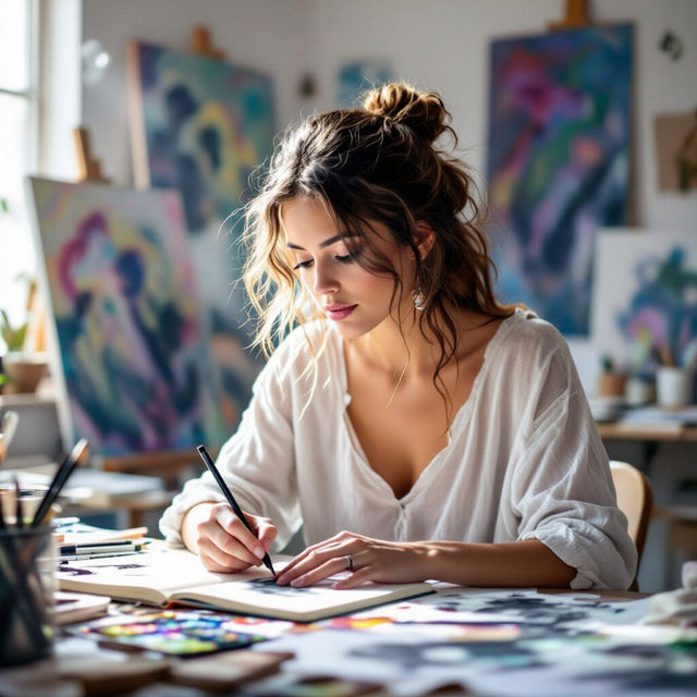 AI Art of Women Drawing gallery