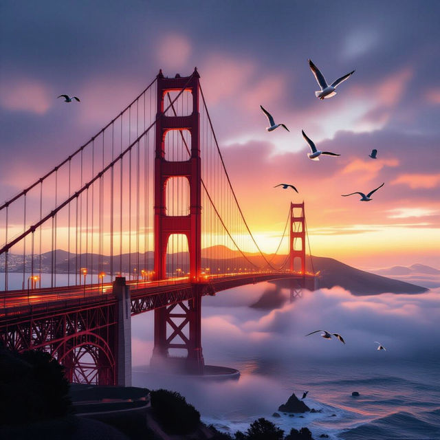 Golden Gate Bridge Pictures - AI Generated gallery
