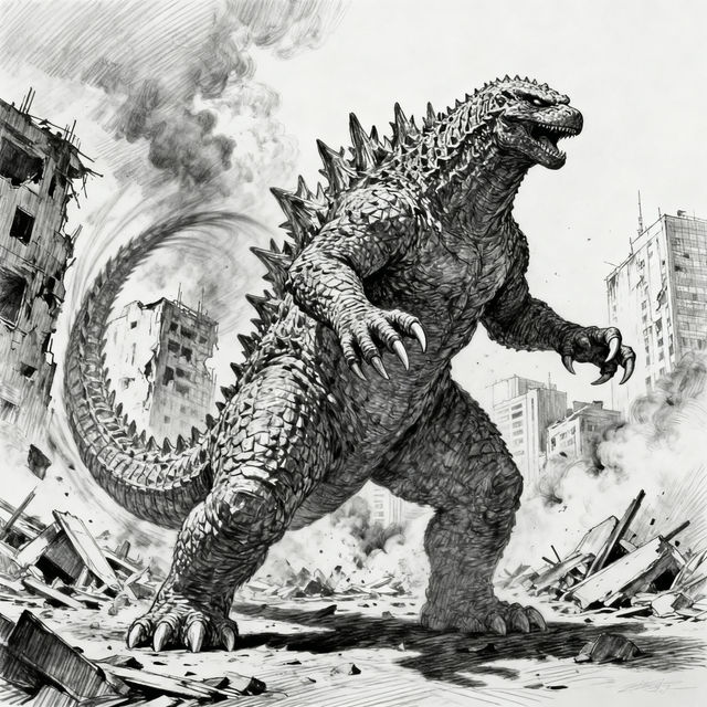 Sketch Godzilla Drawings gallery