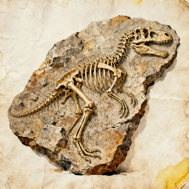 Fossil Record Drawings - AI Generated gallery