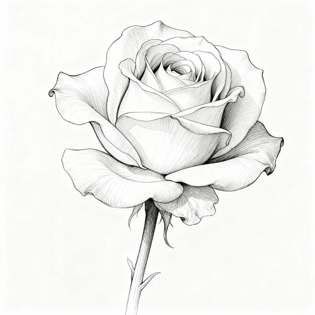 Easy Rose Drawings - AI Generated gallery