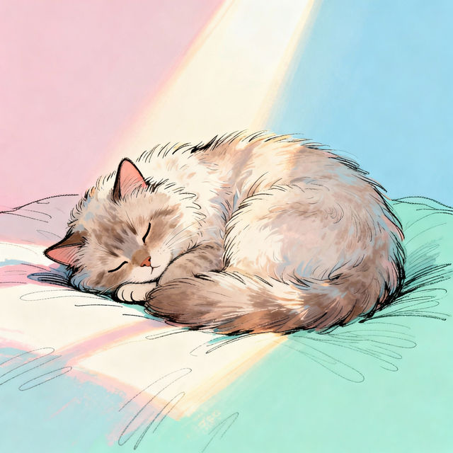Cat Sleeping Drawings - AI Generated Art gallery