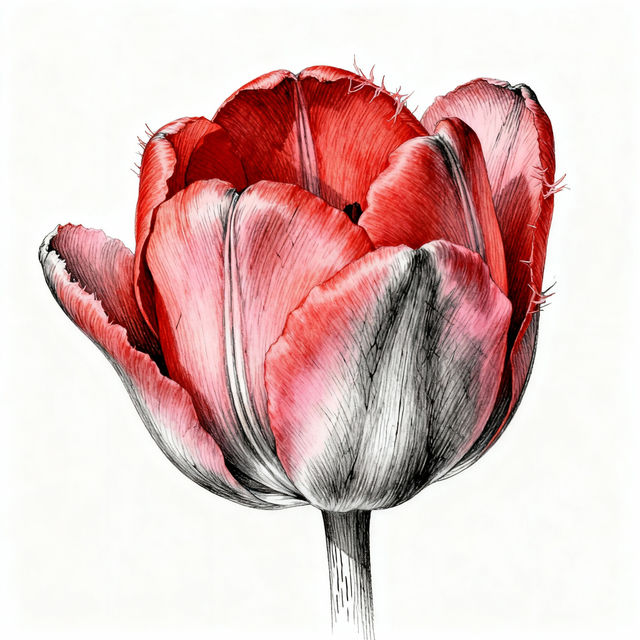 Tulip Drawing Realistic gallery