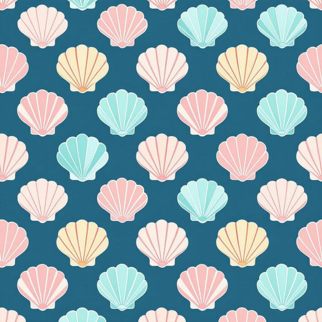 Preppy Seashell Wallpaper gallery