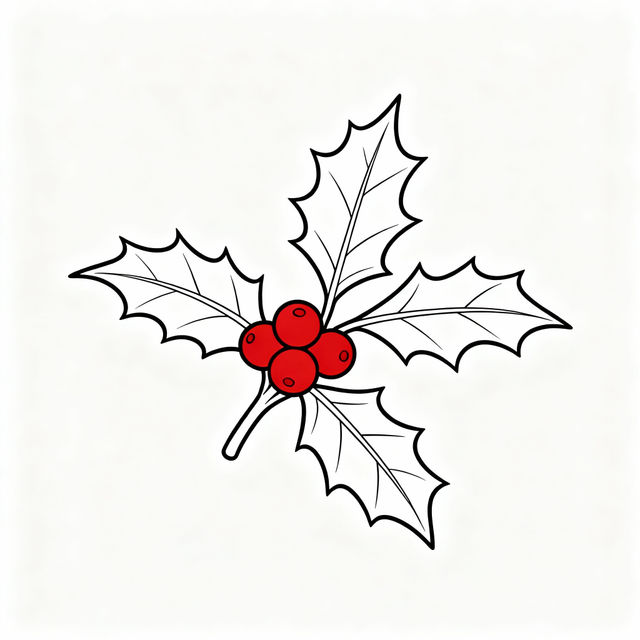 Easy Holly Drawings gallery