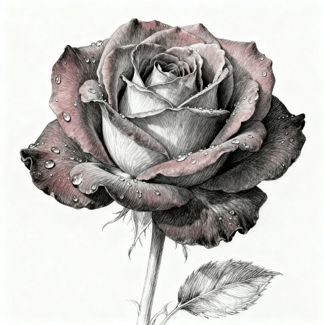 Rose Drawing Flowers - AI Art gallery