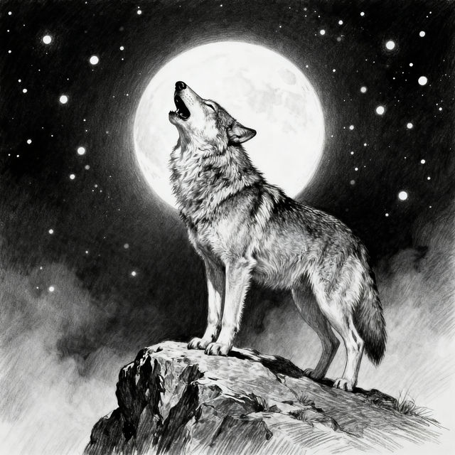 Wolves Drawings - AI Generated Art gallery