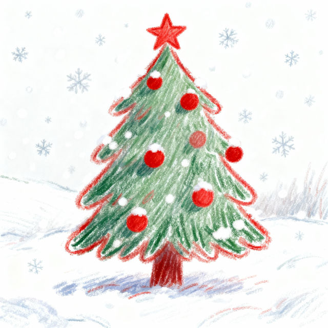 Christmas Tree Sketch - AI Art gallery