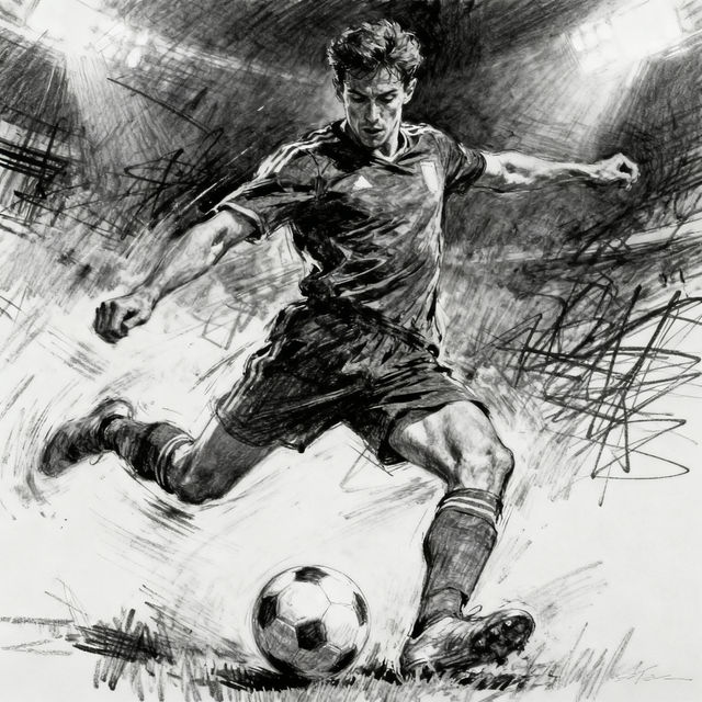 Soccer Player Drawings - AI Generated gallery
