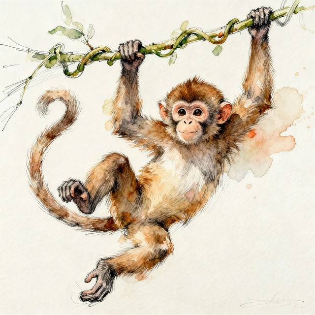 Monkeys Drawing - AI Art gallery