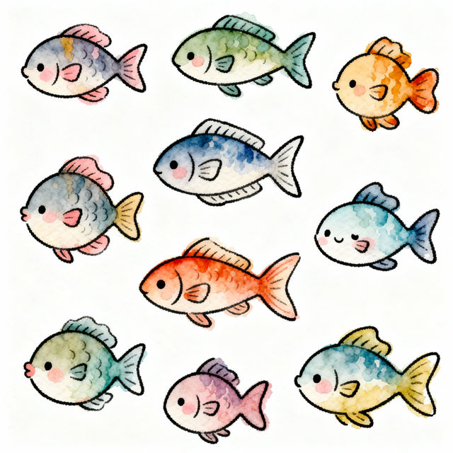 Small Fish Drawings - AI Generated gallery
