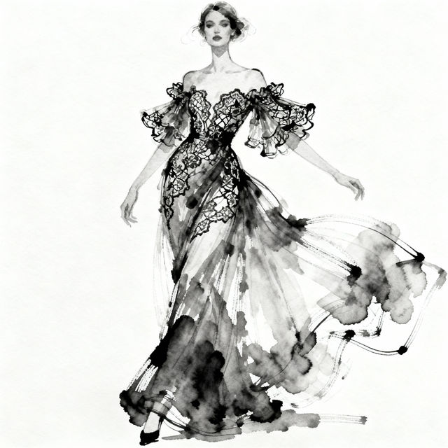 Fashion Dress Drawing gallery