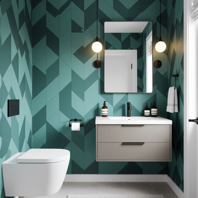 Modern Small Bathroom Wallpaper gallery