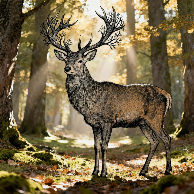 Full Body Deer Drawings - AI Generated gallery