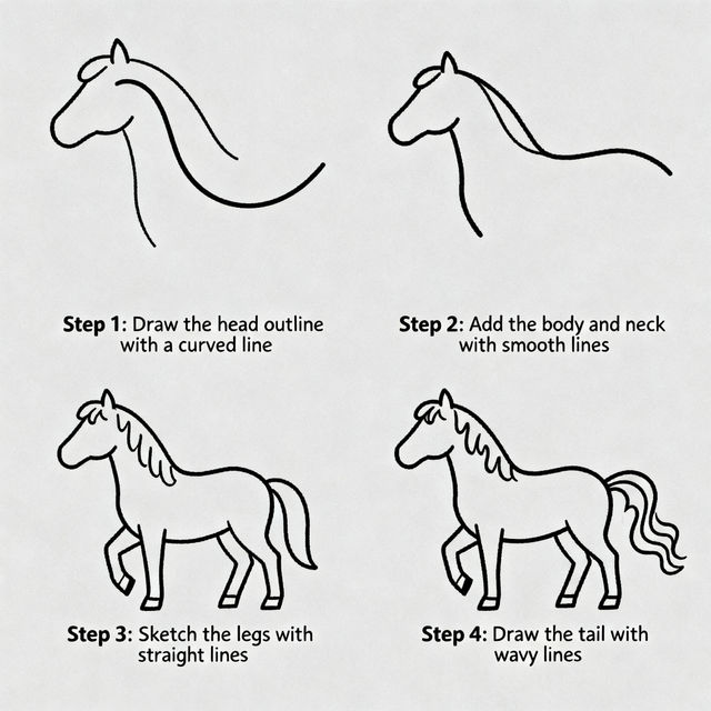 Horse Drawing Easy Step By Step gallery