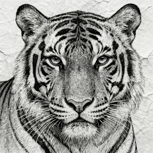 Tiger Face Drawings - AI Generated gallery