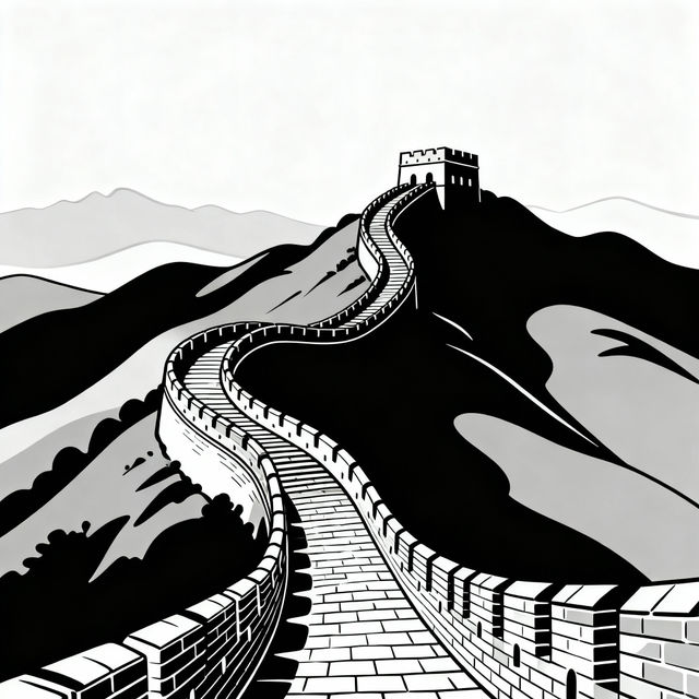 Great Wall of China Drawing Easy gallery