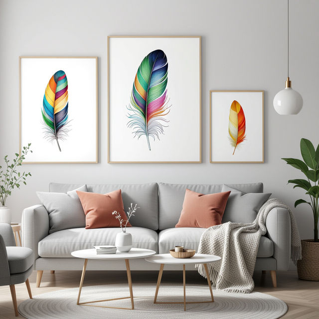 Feather Prints Wall Art - AI Generated gallery