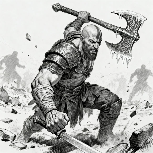 Kratos Drawings - AI Generated Art gallery