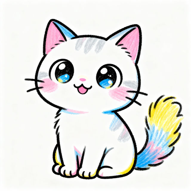 Easy Cat Drawings For Kids gallery