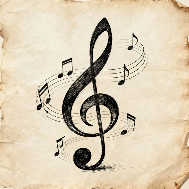 Treble Clef Drawings - AI Generated Art gallery
