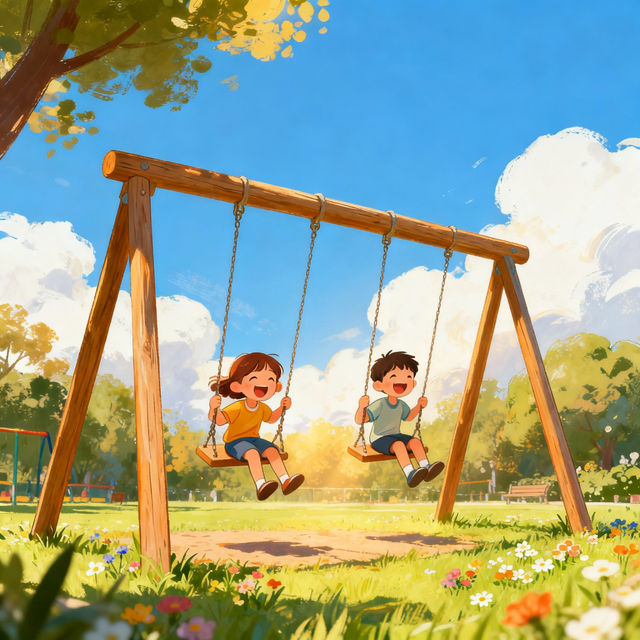 Swing Set Drawing - Made With AI gallery