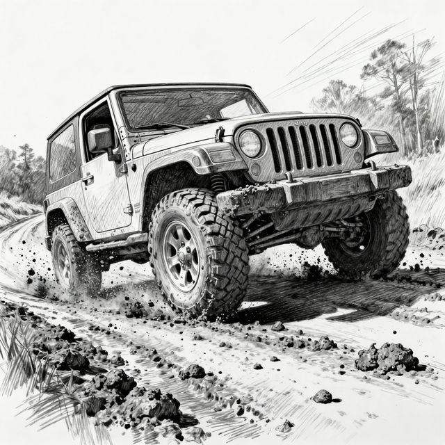 Jeep Wrangler Drawings - AI Generated gallery