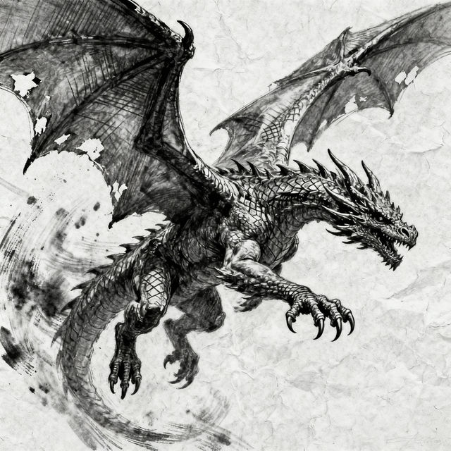 Dragon Sketch Drawings - AI Generated gallery