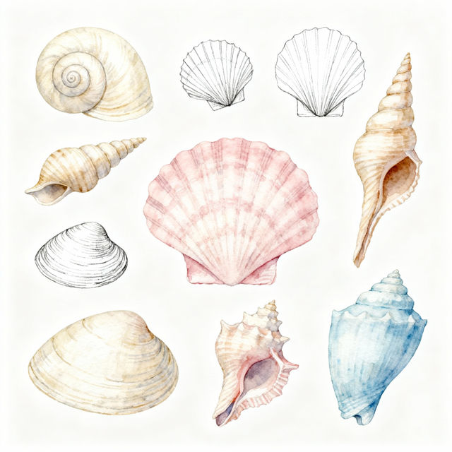 Easy Shell Drawings - Made With AI gallery