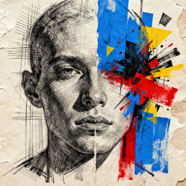 Half Face Drawings - AI Generated Art gallery