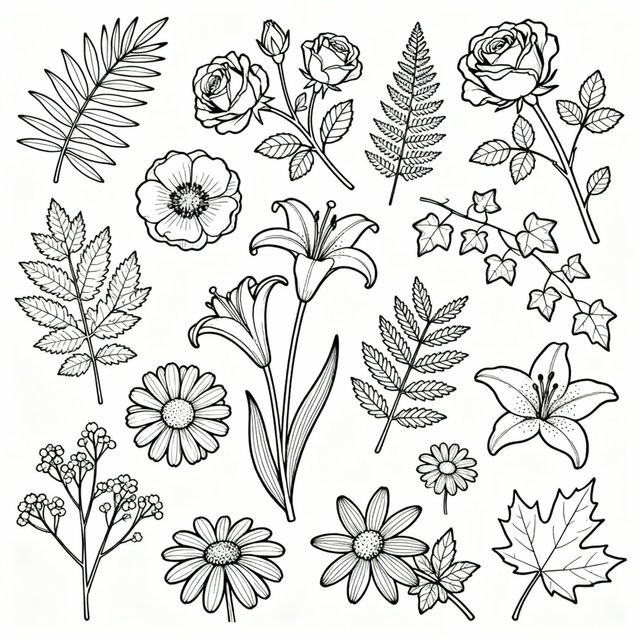 Pictures of Flowers to Color - AI Generated gallery