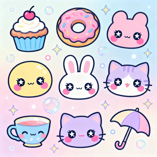 Kawaii Cute Easy Drawings - Made With AI gallery