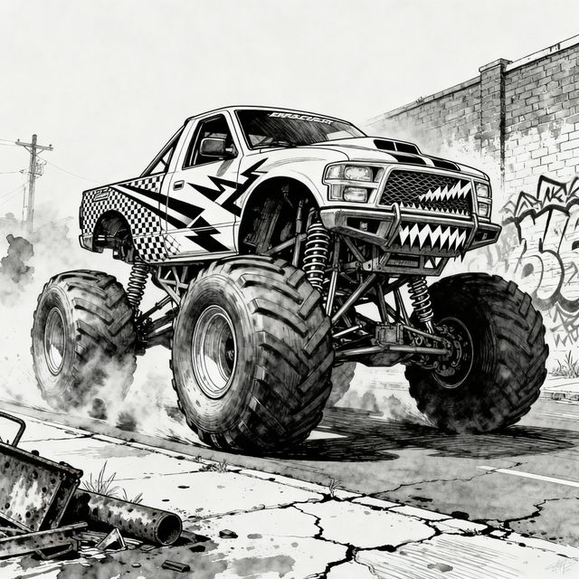 Lifted Truck Drawings gallery