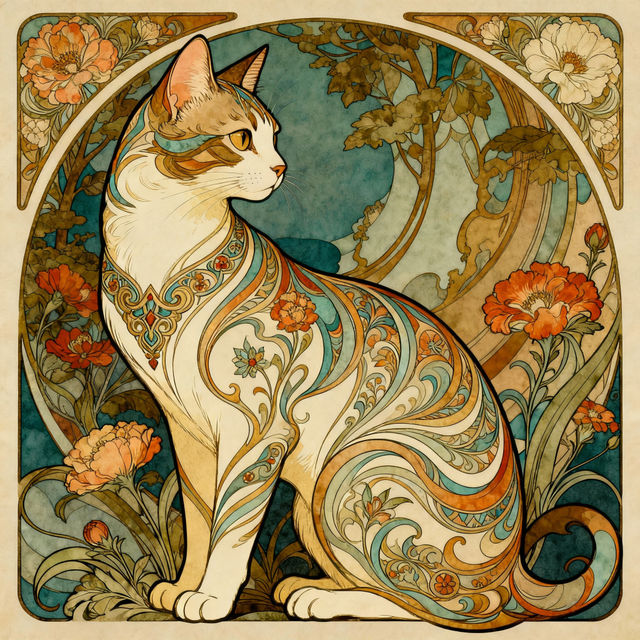 Art Nouveau Cat Art gallery