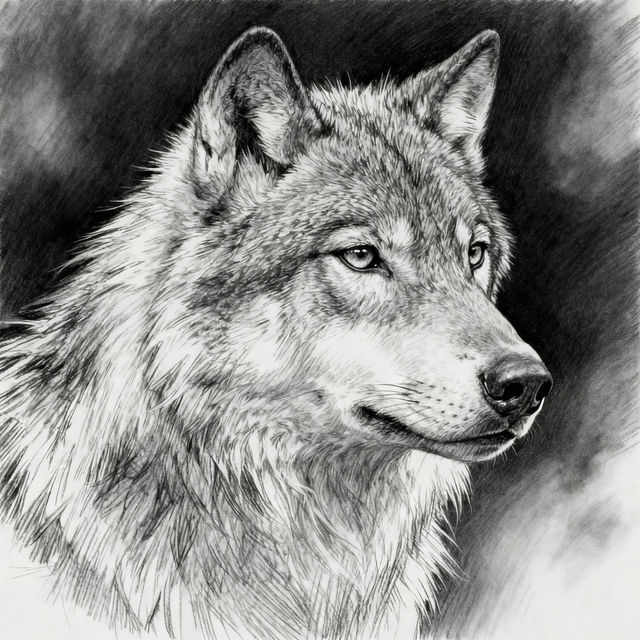 Wolf Head Drawings - AI Generated Art gallery