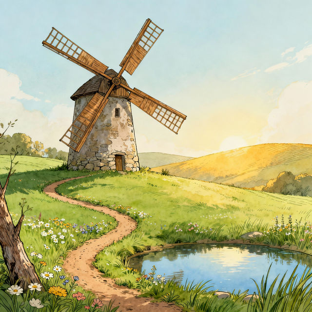 AI-Generated Windmill Drawings gallery