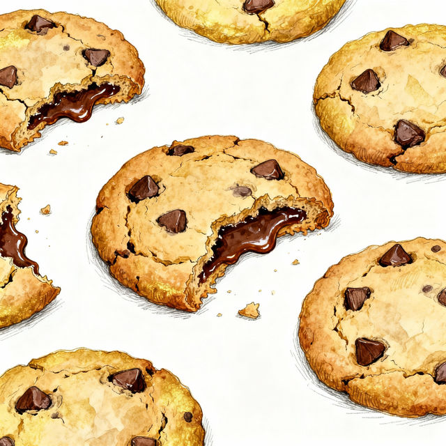 Chocolate Chip Cookies Drawing gallery