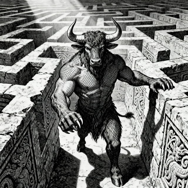 Minotaur Drawings - AI Generated Art gallery