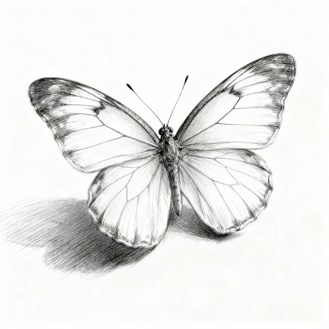 Easy Simple Butterfly Pencil Drawing gallery