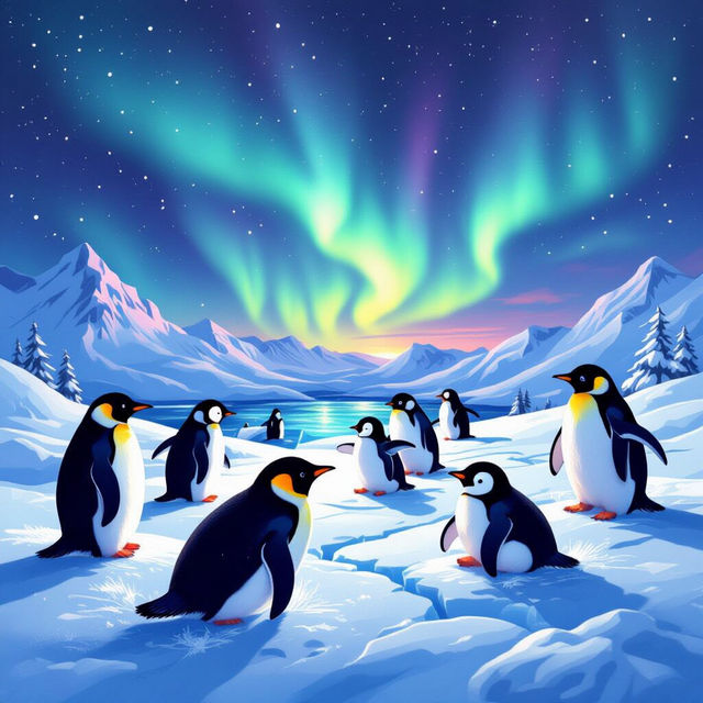 Penguins Wallpaper - Made With AI gallery