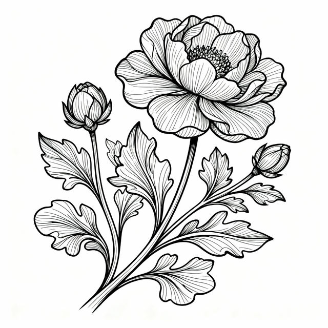Flower Clip Art Black And White gallery